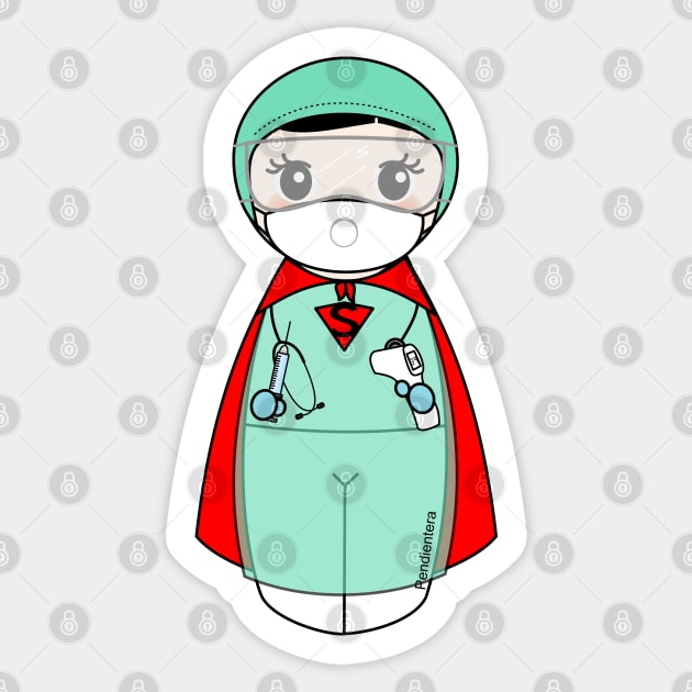 Kokeshi Nurse Superheroine Sticker by Pendientera